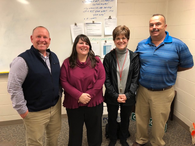 Tim Guerin, Tracy, Harbor House Program Director/Youth Counselor, Laurie, Harbor House Legal Advocate and Don Barber, Law Enforcement Instructor